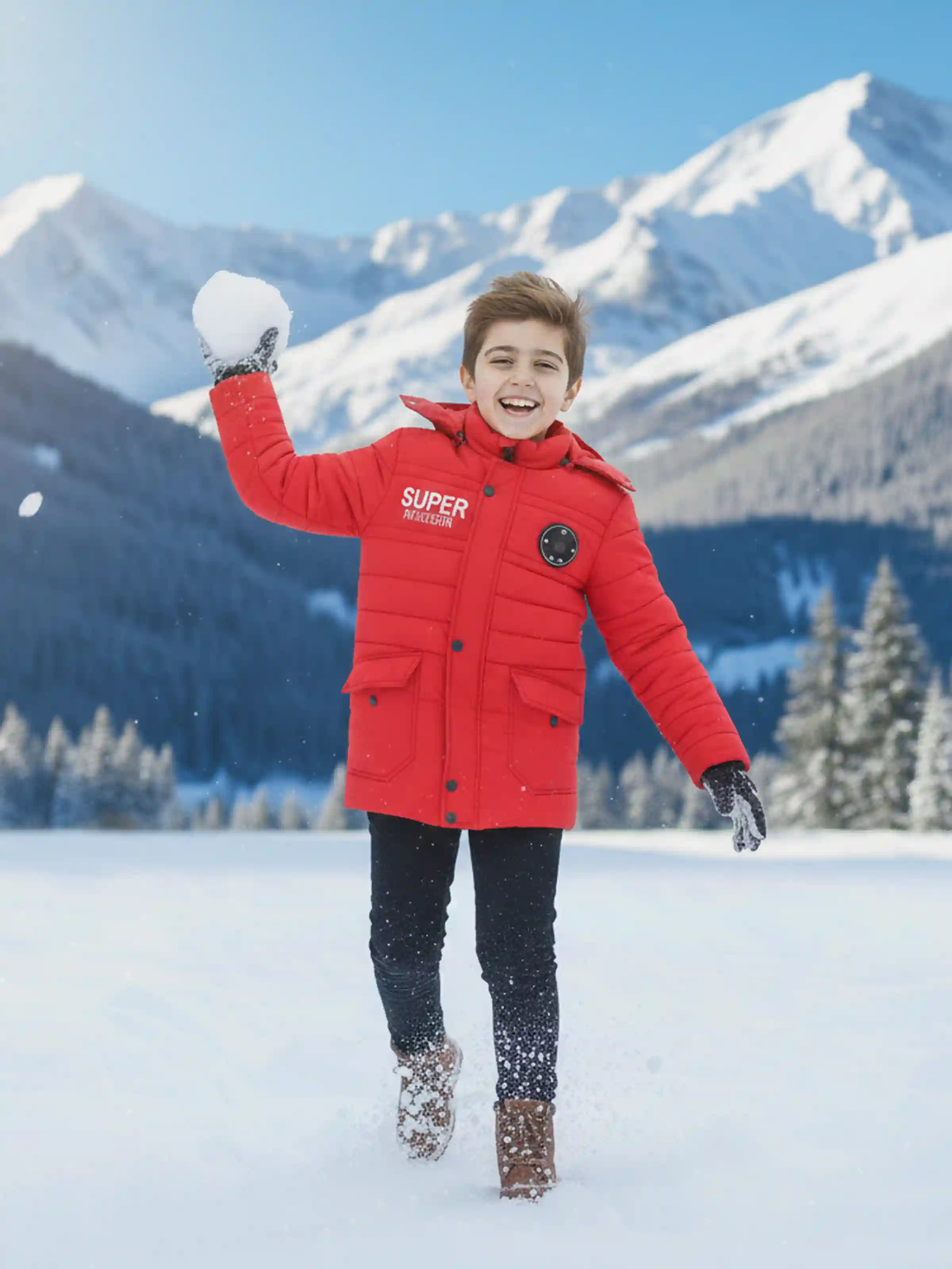 کاپشن پسرانه بچه گانه قرمز1